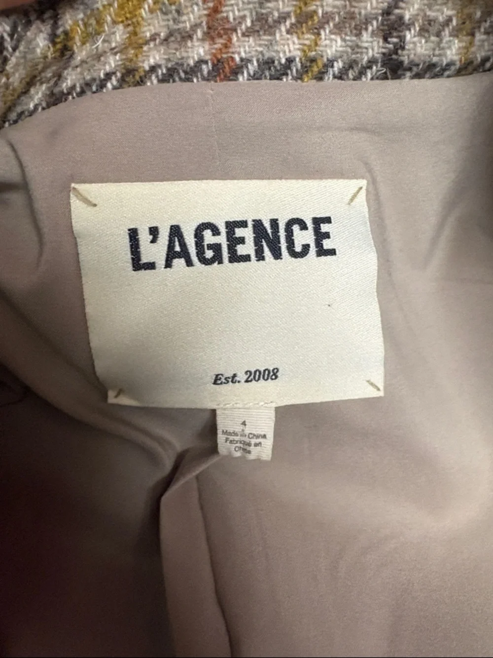 L'AGENCE Multicolor Plaid Double-Breasted Blazer - Picture 11 of 16